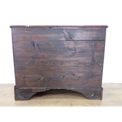 46 - A 19th Century oak Chest of four long graduated drawers on bracket supports, 3ft 5in W x 2ft 10in H