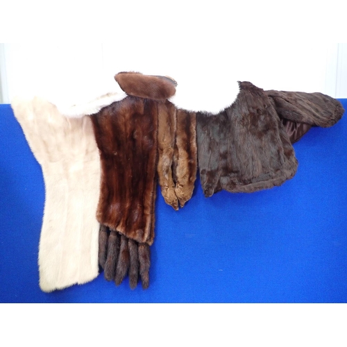 460 - A mink 3/4 length Coat labelled Warwick House, Malvern, a brown mink Stole, a palamino mink Stole, t... 