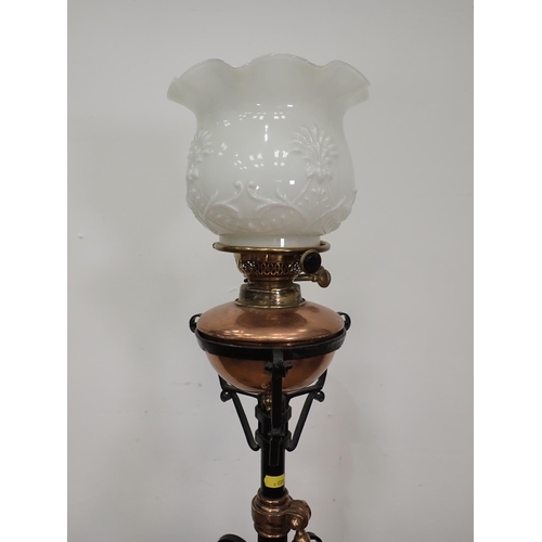 467 - A gilt Standard Lamp with baluster column and circular base, 4ft 8in H (passed PAT, fuse removed)