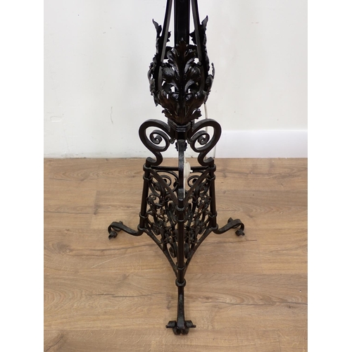 467 - A gilt Standard Lamp with baluster column and circular base, 4ft 8in H (passed PAT, fuse removed)