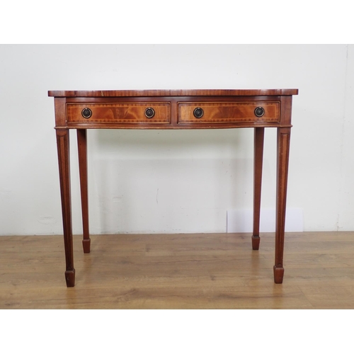 48 - A Jaycee Furniture reproduction mahogany serpentine  Side Table fitted two frieze drawers, 3ft W