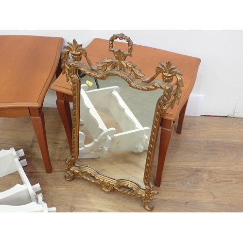 481 - A pair of modern Bedside Stands, a large gilt and black Wall Mirror another gilt Mirror and two whit... 