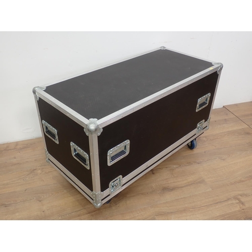 482 - A large rectangular Flight Case on wheels, 3ft 9in L x 1ft 9in W