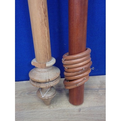 515 - A wooden Curtain Poles, and a part wooden Curtain Pole, both 5ft 3in