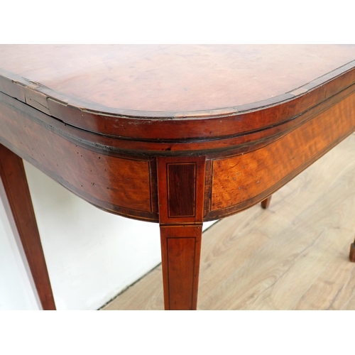 522 - A 19th Century mahogany foldover Card Table on square tapering supports, 3ft W