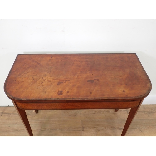 522 - A 19th Century mahogany foldover Card Table on square tapering supports, 3ft W