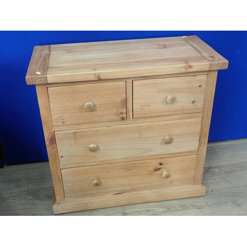 532 - A modern pine Chest of two short and two long drawers, 2ft 7in W, an antique pine Chest of two short... 