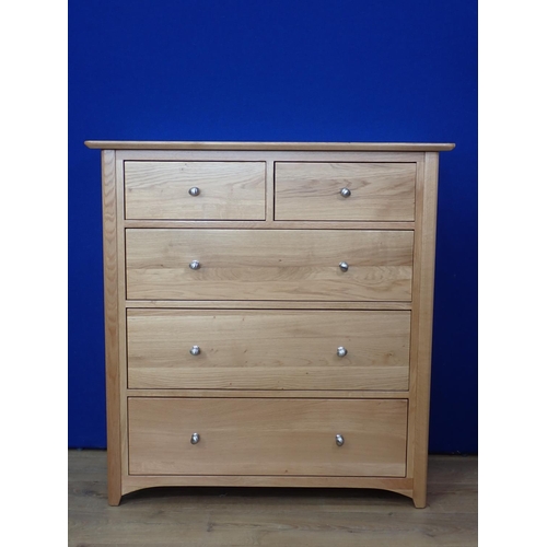 537 - A modern Chest of two short and three long drawers, 3ft 3in W x 3ft 4in H