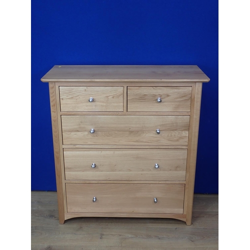 537 - A modern Chest of two short and three long drawers, 3ft 3in W x 3ft 4in H