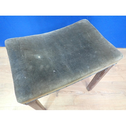 575 - A King George VI Coronation Stool 1937 by Maple & Co with shaped seat and squared supports, 18in W