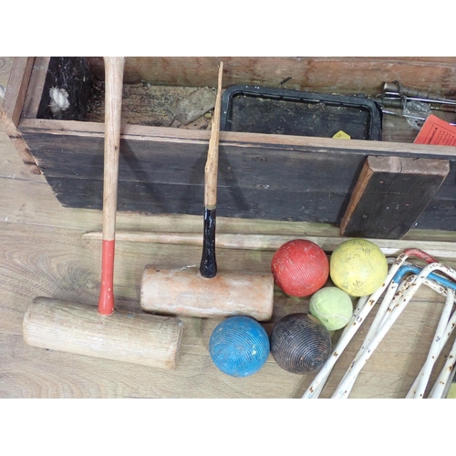 604 - A Croquet Set in wooden box