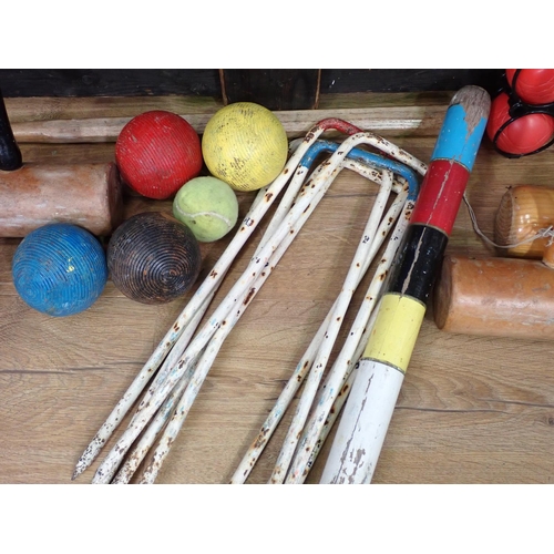 604 - A Croquet Set in wooden box