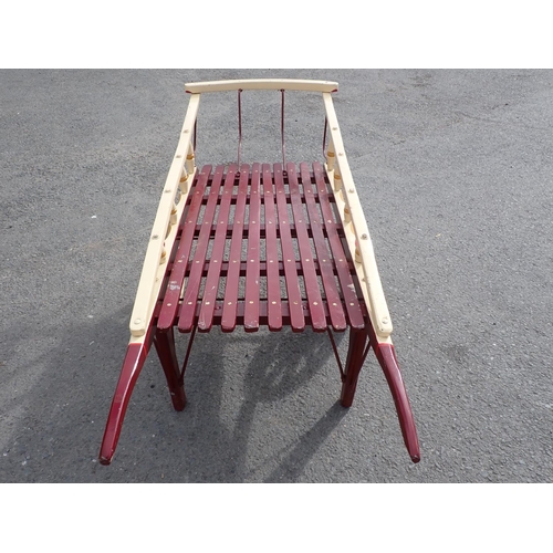 613 - An East London style Hand Cart with painted finish in red and cream, 7ft 7in L