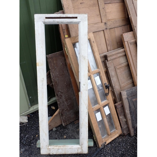 620 - A quantity of painted Panelling, A/F and a small window and frame