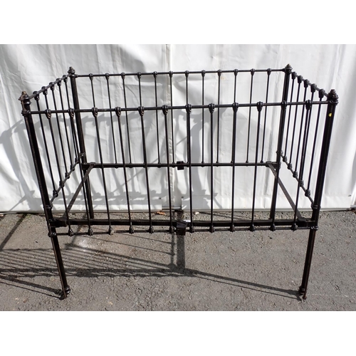 625 - A black painted metal Cot (no slats/bottom)