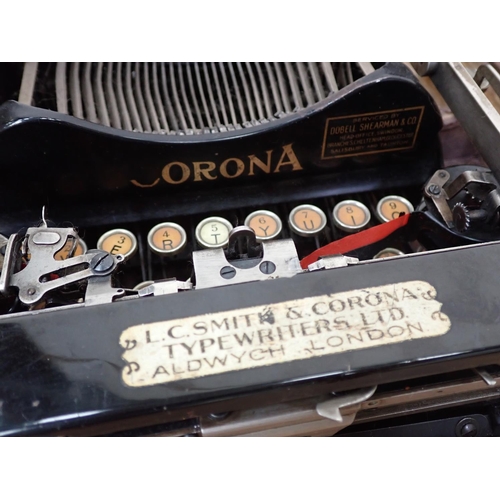 72 - A Smith & Corona Typewriter in case and two old Radios (passed PAT)