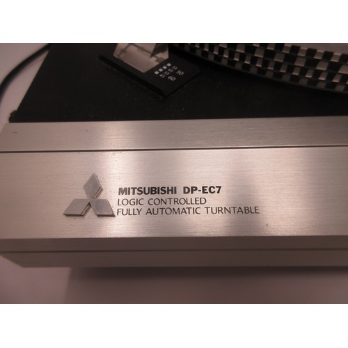 524 - A Mitsubishi DP-EC7 fully automatic Turntable A Mitsubishi Amplifier, Tuner, Cassette Player and a S... 