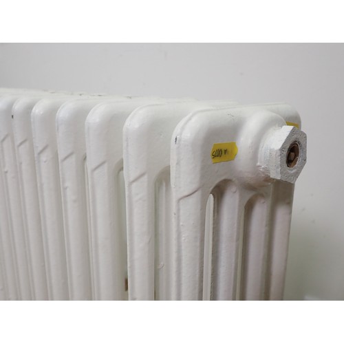 326 - A white painted cast iron Radiator, 3ft 4in W