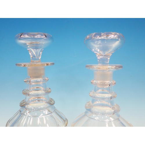 477 - A near pair of antique Decanters and a glass Soda Syphon