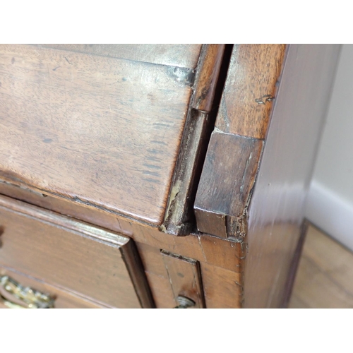 65 - A 19th Century mahogany Bureau with fitted interior above four long graduated drawers on bracket sup... 