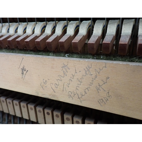 123 - A 19th Century walnut cased Upright Piano by Priestley & Hartwell 4ft 6in W x 3ft 10in H