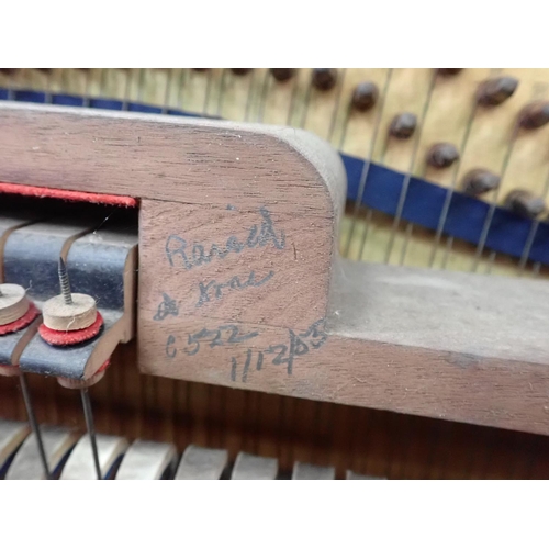 123 - A 19th Century walnut cased Upright Piano by Priestley & Hartwell 4ft 6in W x 3ft 10in H