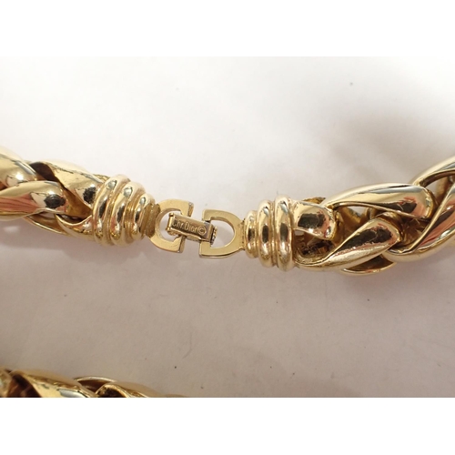 197 - A Christian Dior gilt metal heavy chain Necklace, marked Chr. Dior