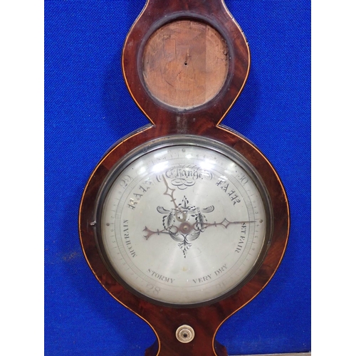 21 - A 19th Century mahogany banjo Barometer A/F