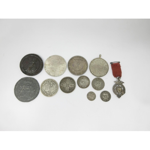 224 - A small collection of Coins to include a 1797 Cartwheel Twopence, US 1887 (5), Morgan Dollar, Austri... 