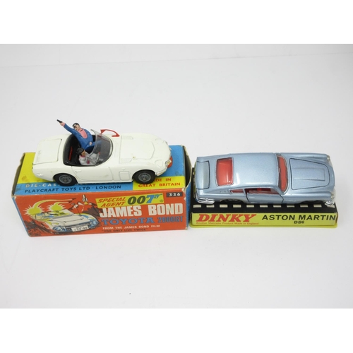 240 - A Corgi Toys James Bond Toyota 2000GT, No 336, in original packaging, and a Dinky Toys Aston Martin ... 