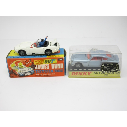 240 - A Corgi Toys James Bond Toyota 2000GT, No 336, in original packaging, and a Dinky Toys Aston Martin ... 