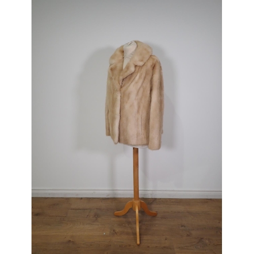 248 - A palomino Mink Coat labelled Diadem, approx UK size 14 with matching Hat and a honey coloured Mink ... 