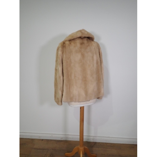 248 - A palomino Mink Coat labelled Diadem, approx UK size 14 with matching Hat and a honey coloured Mink ... 