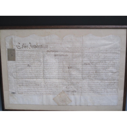 255 - A framed Indenture relating to Ludlow and in particular a property formerly called The Three Crowns ... 