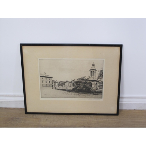 260 - ANDREW WATSON TURNBULL. King's College, Dublin, etching, pencil signed, 10 x 15 1/2in; a watercolour... 