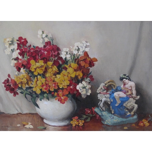 271 - W. R. E. GOODRICH. Porcelain and flowers (two studies), both signed, oil on board, 13 x 19in, a pair... 