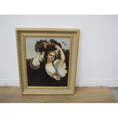 277 - CONTINENTAL SCHOOL. 'A Harvest Girl', oil on canvas, 25 x 20in; together with an oil painting by ano... 