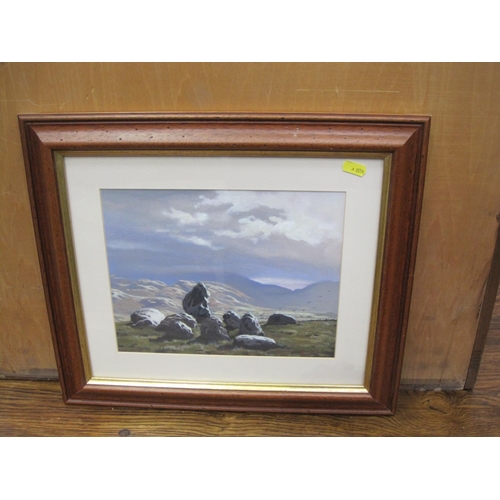 279 - PATRICK CREMER. A mountain landscape, signed, mixed media on board, 12 x 14in; a pastel by Pascale B... 