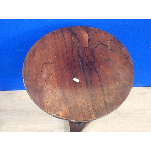 29 - A Victorian rosewood veneered circular Occasional Table 2ft 4in H x 1ft 7in D