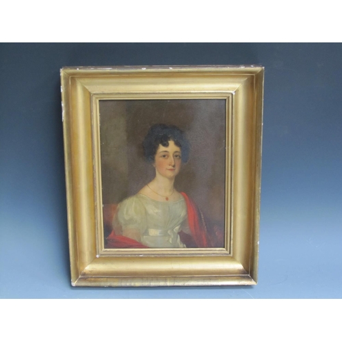 295 - ENGLISH SCHOOL, circa 1830. Portrait of Anne G. Lee, daughter of Thomas Lee of Ebford Barton (Devon)... 