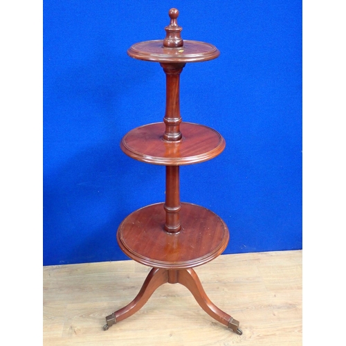 322 - A 19th Century style mahogany circular three tier Dumb Waiter 4ft 2in H