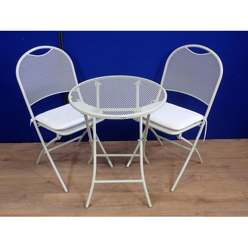 323 - Kettler metal folding Garden Table and pair of Chairs