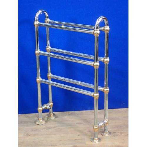 325 - A polished white metal and brass heated Towel Rail 3ft 4in H x 2ft 2in W
THIS LOT IS BEING SOLD ON B... 