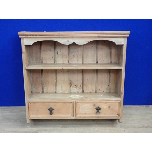 337 - A pine Plate Rack fitted two drawers 2ft 8in W x 2ft 8in H
THIS LOT IS BEING SOLD ON BEHALF OF LEOMI... 