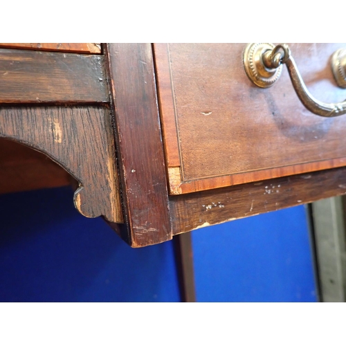 339 - An Edwardian mahogany Desk with raised back fitted two drawers mounted upon square cut tapering supp... 