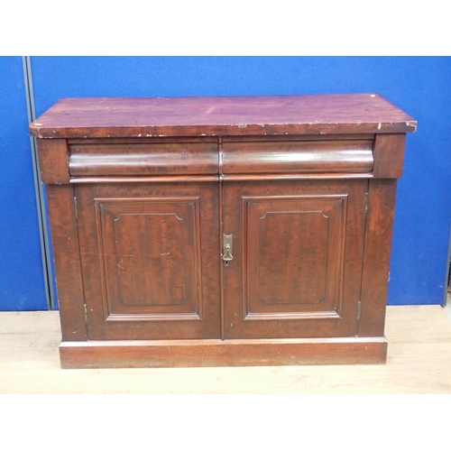 344 - A Victorian mahogany Chiffonier with associated mirror back 3ft 10in W x 2ft 10in H