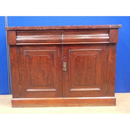 344 - A Victorian mahogany Chiffonier with associated mirror back 3ft 10in W x 2ft 10in H