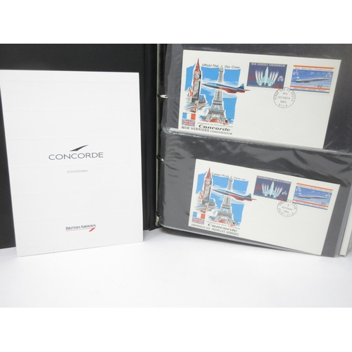 386 - An Album of Concorde 1st Day Covers, some signed by pilots