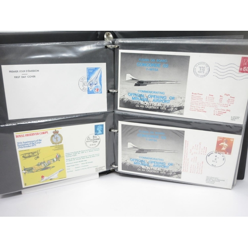 386 - An Album of Concorde 1st Day Covers, some signed by pilots