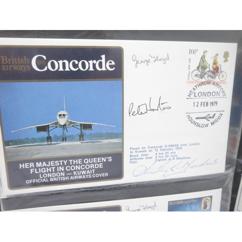 386 - An Album of Concorde 1st Day Covers, some signed by pilots